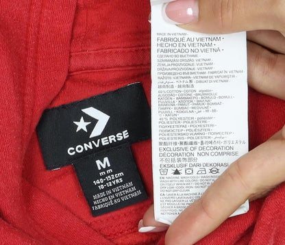 Converse Boys Red 10-11 Years Pullover Logo Graphic Hoodie