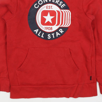 Converse Boys Red 10-11 Years Pullover Logo Graphic Hoodie