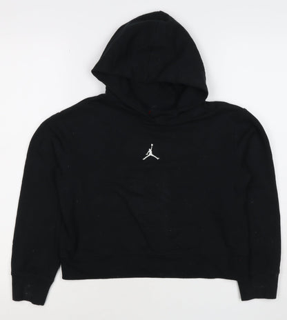 Jordan Girls Black Logo Pullover Hoodie Age 9 Years Fleece