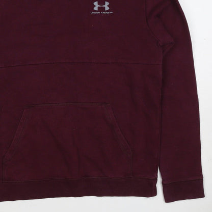 Under Armour Boys Purple XL ColdGear Logo Pullover Hoodie