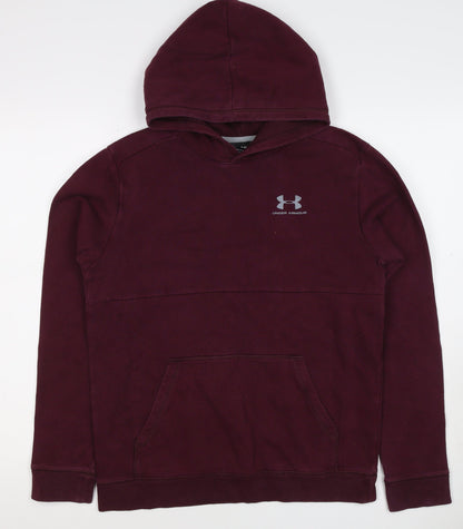 Under Armour Boys Purple XL ColdGear Logo Pullover Hoodie
