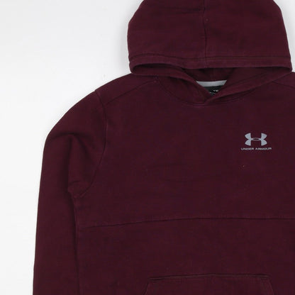 Under Armour Boys Purple XL ColdGear Logo Pullover Hoodie