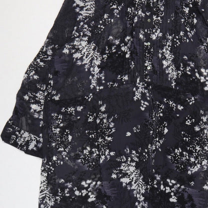 Debenhams Women Black Floral Chiffon Shift Dress UK 22 Long Sleeve
