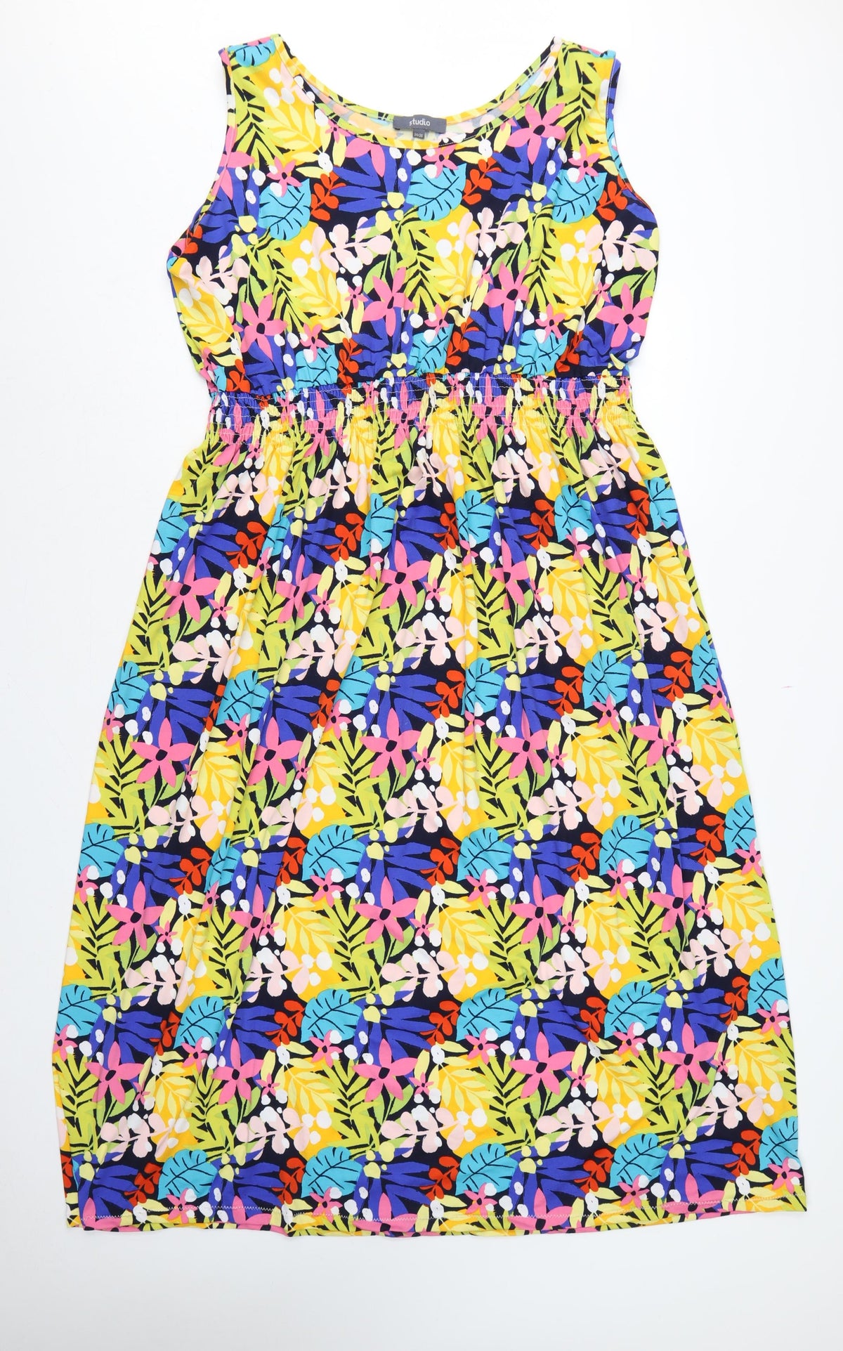 Studio Women’s Multicoloured Floral Midi A-Line Dress Size 24