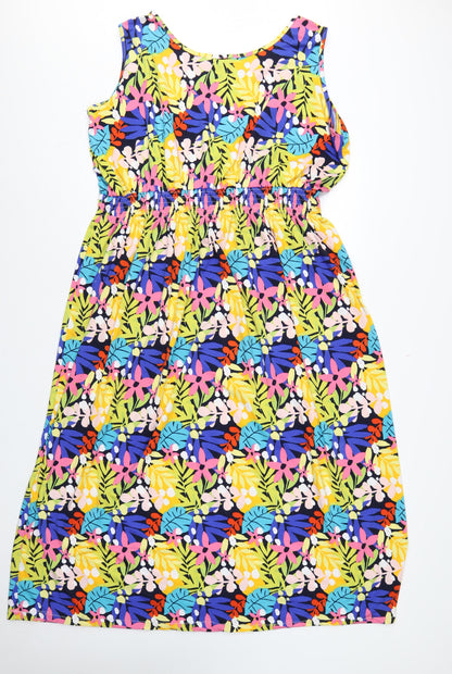Studio Women’s Multicoloured Floral Midi A-Line Dress Size 24