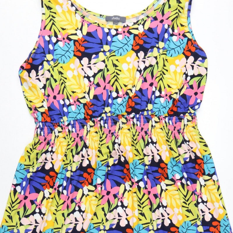 Studio Women’s Multicoloured Floral Midi A-Line Dress Size 24