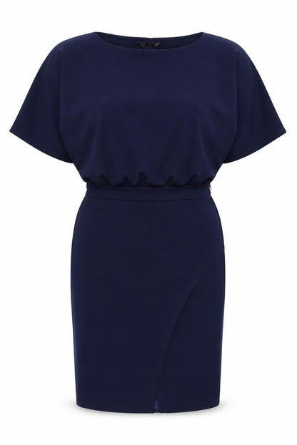 Lipsy London Women Navy UK 16 Blouson Pencil Knee Dress Side Slit
