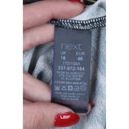 Next Women Brown Leopard Print UK 18 A-Line Midi High Neck Dress