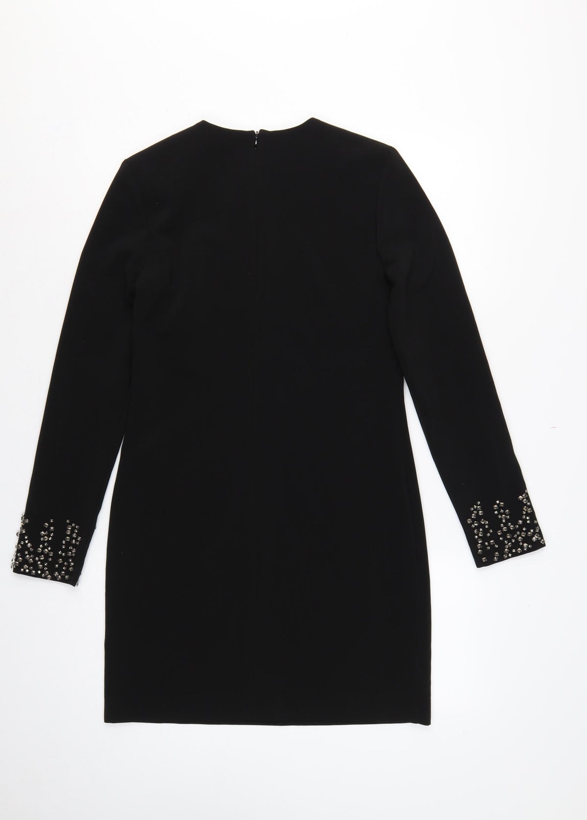 H&M Women Black UK 6 Sheath Dress Rhinestone Bell Cuffs Formal
