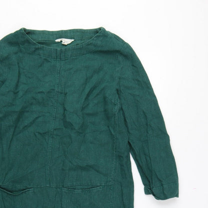Seasalt Cornwall Women’s Green UK 10 Shift Tunic Dress Ramie Cotton
