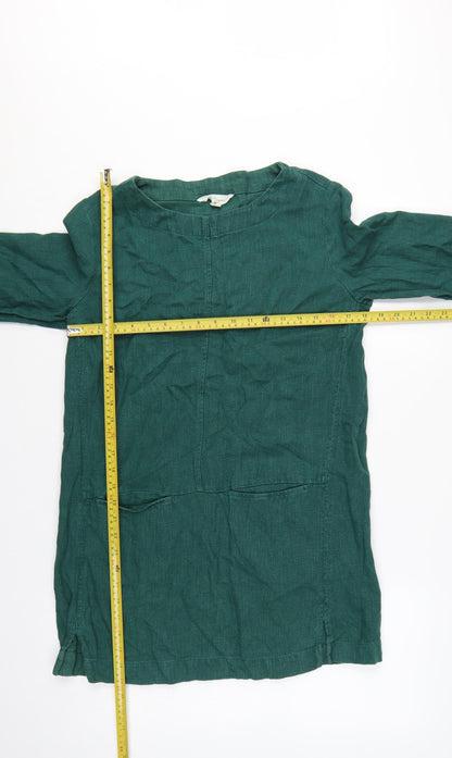 Seasalt Cornwall Women’s Green UK 10 Shift Tunic Dress Ramie Cotton