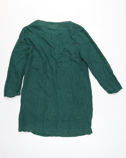Seasalt Cornwall Women’s Green UK 10 Shift Tunic Dress Ramie Cotton