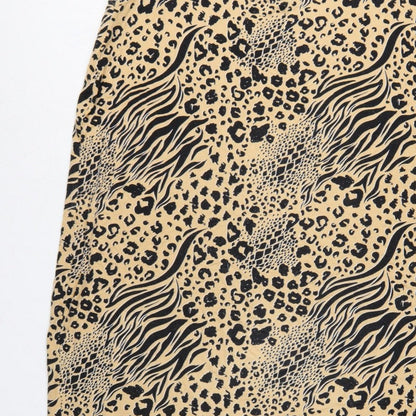 Very Women Beige Animal Print Shift Dress UK 24 Sleeveless V-Neck