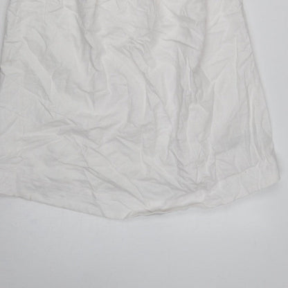 Marks and Spencer Women White Size 8 A-Line Puff Sleeve Dress