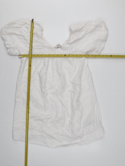 Marks and Spencer Women White Size 8 A-Line Puff Sleeve Dress