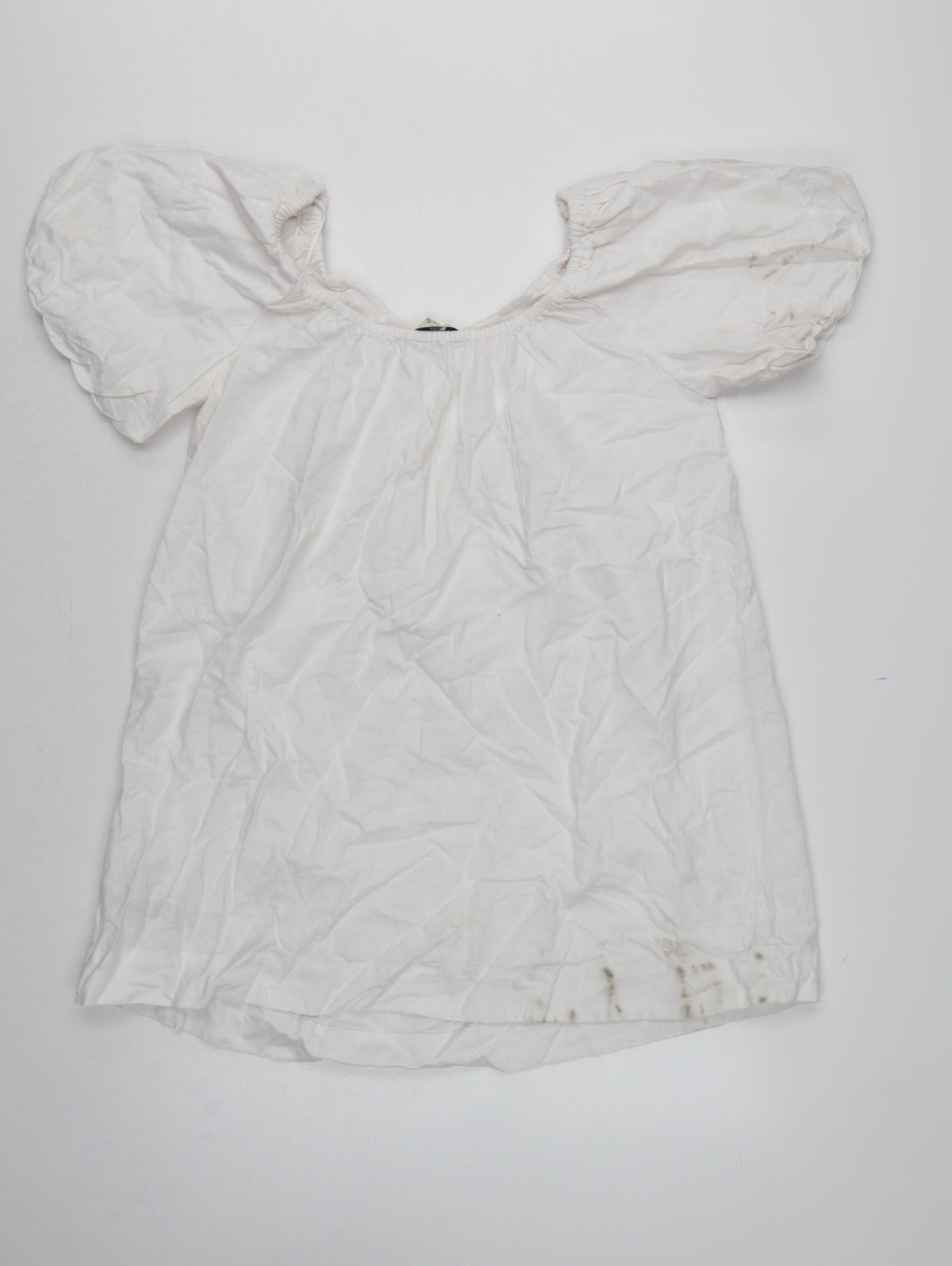 Marks and Spencer Women White Size 8 A-Line Puff Sleeve Dress