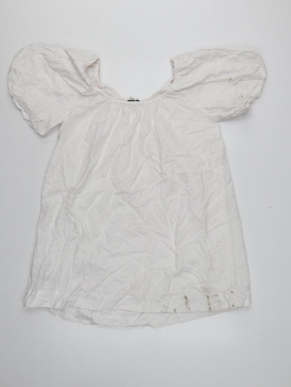 Marks and Spencer Women White Size 8 A-Line Puff Sleeve Dress