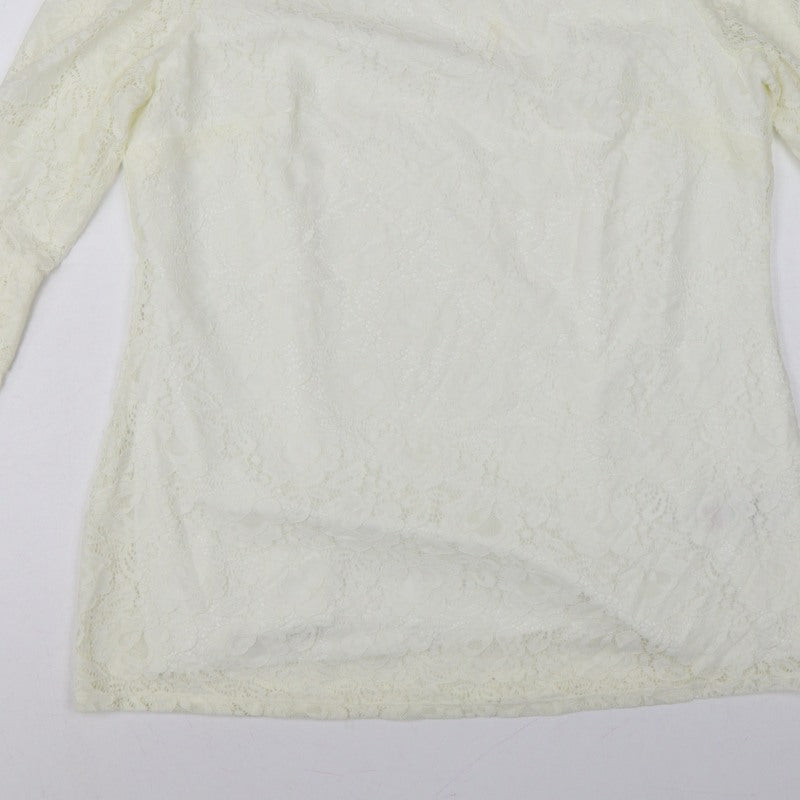 Joanna Hope Women Ivory UK 18 Floral Lace Bell Sleeve Lined Blouse