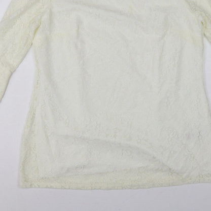 Joanna Hope Women Ivory UK 18 Floral Lace Bell Sleeve Lined Blouse