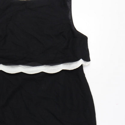 The Collection Debenhams Women Black White UK 18 Shift Dress Layered
