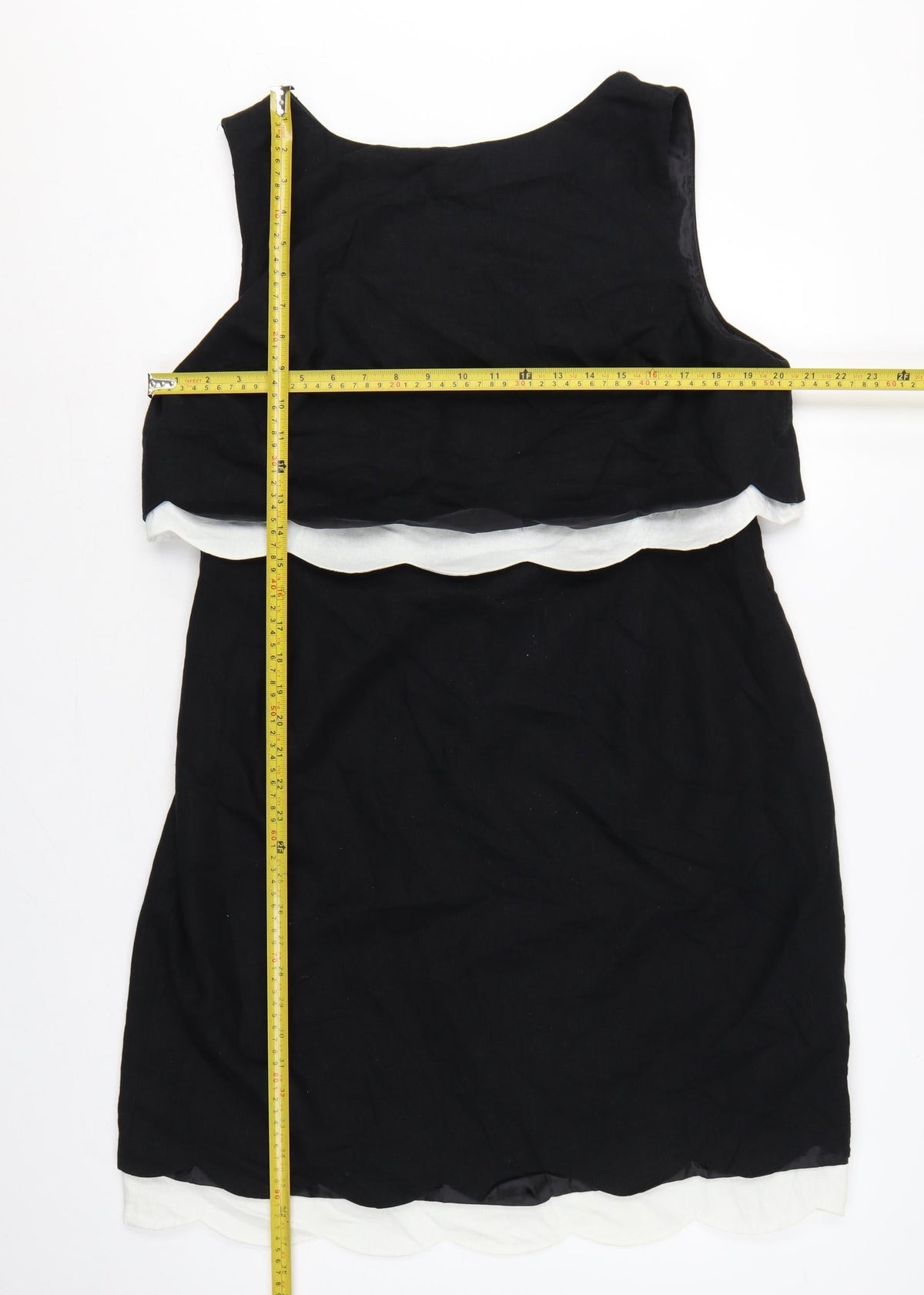 The Collection Debenhams Women Black White UK 18 Shift Dress Layered