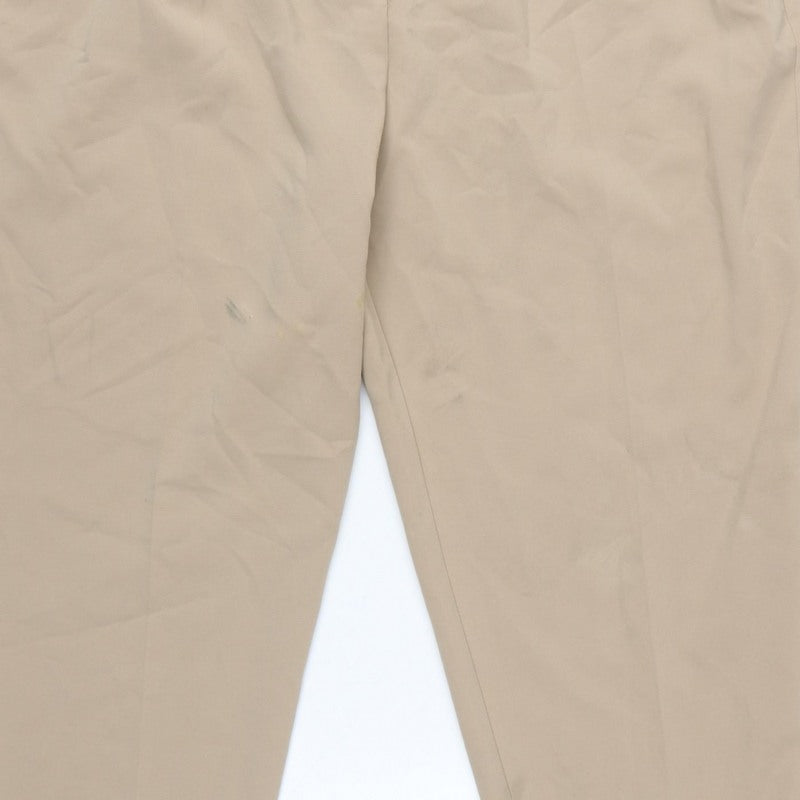 Marks & Spencer Women Beige Size 22 Regular Tapered Smart Trousers