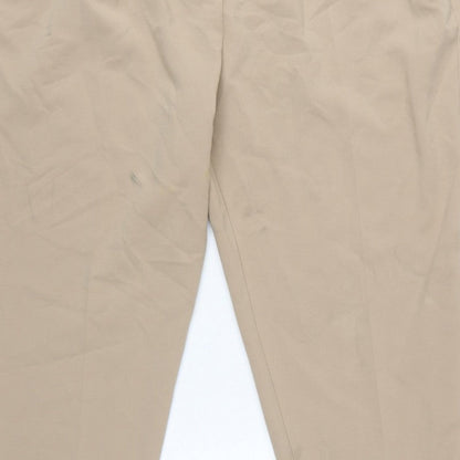 Marks & Spencer Women Beige Size 22 Regular Tapered Smart Trousers