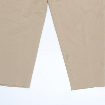 Marks & Spencer Women Beige Size 22 Regular Tapered Smart Trousers