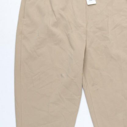 Marks & Spencer Women Beige Size 22 Regular Tapered Smart Trousers
