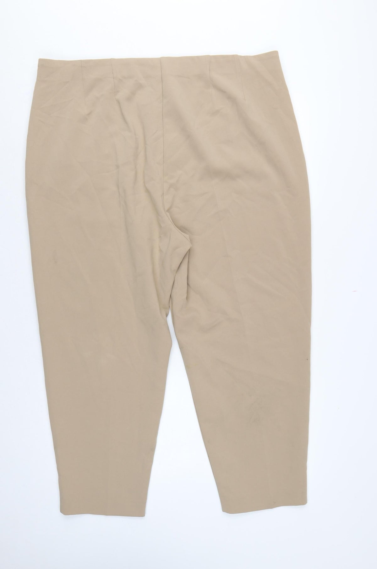 Marks & Spencer Women Beige Size 22 Regular Tapered Smart Trousers