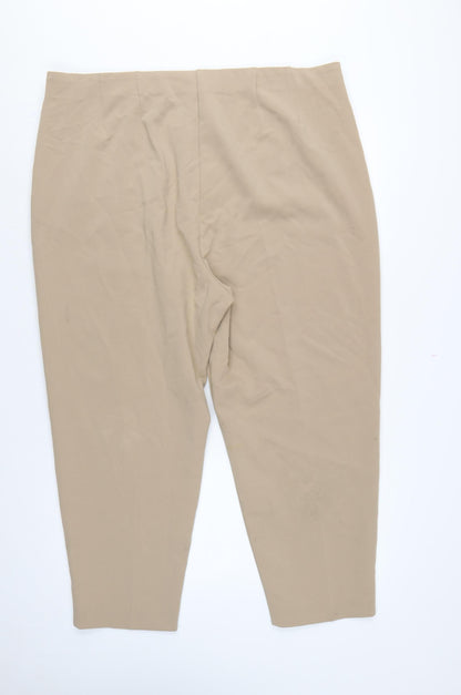 Marks & Spencer Women Beige Size 22 Regular Tapered Smart Trousers