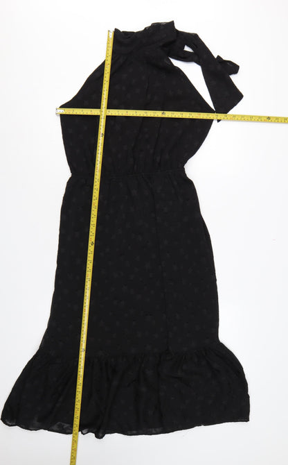 Apricot Women Black UK 12 Star Halter Mermaid Long Ruffle Dress