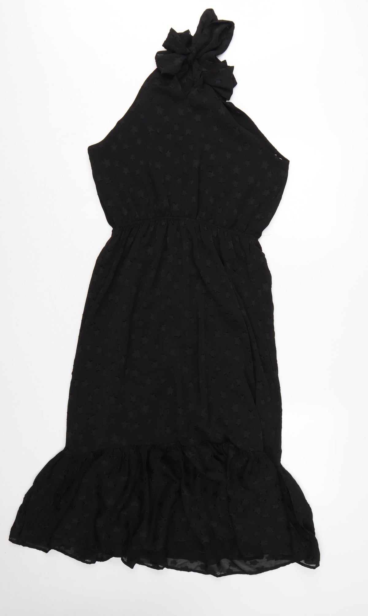 Apricot Women Black UK 12 Star Halter Mermaid Long Ruffle Dress