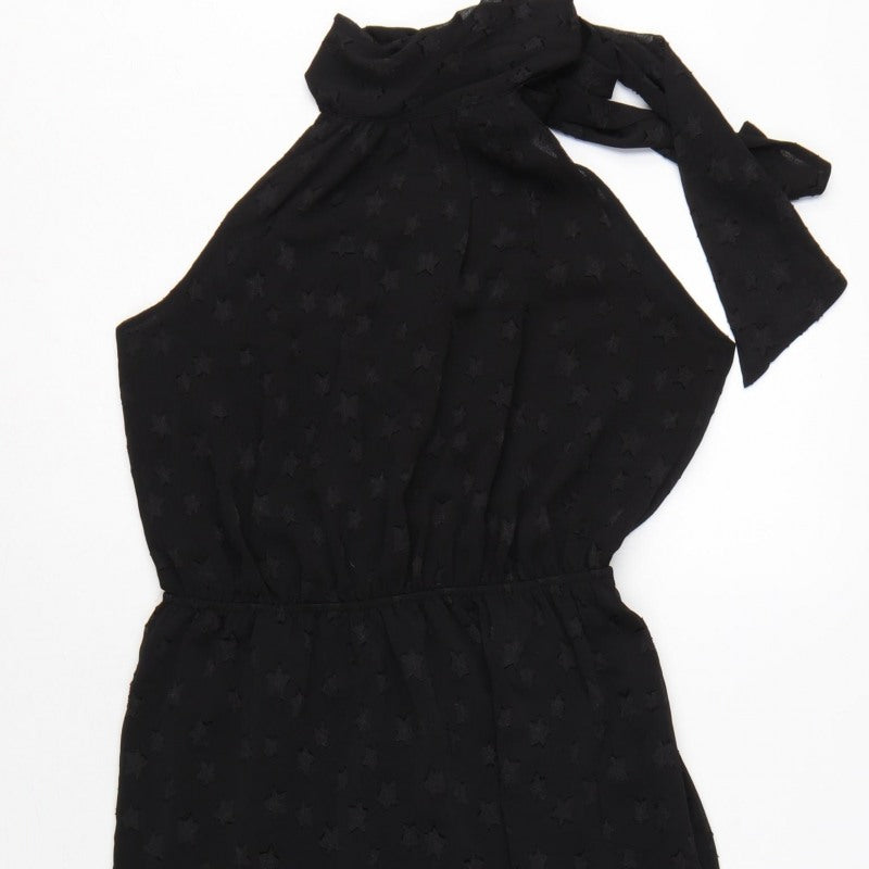 Apricot Women Black UK 12 Star Halter Mermaid Long Ruffle Dress