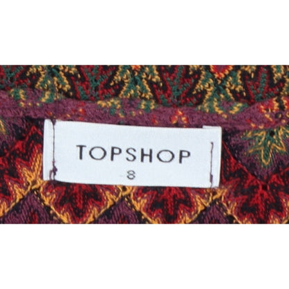 Topshop Women’s Multicoloured Geometric Jersey Long Sleeve Top UK 8