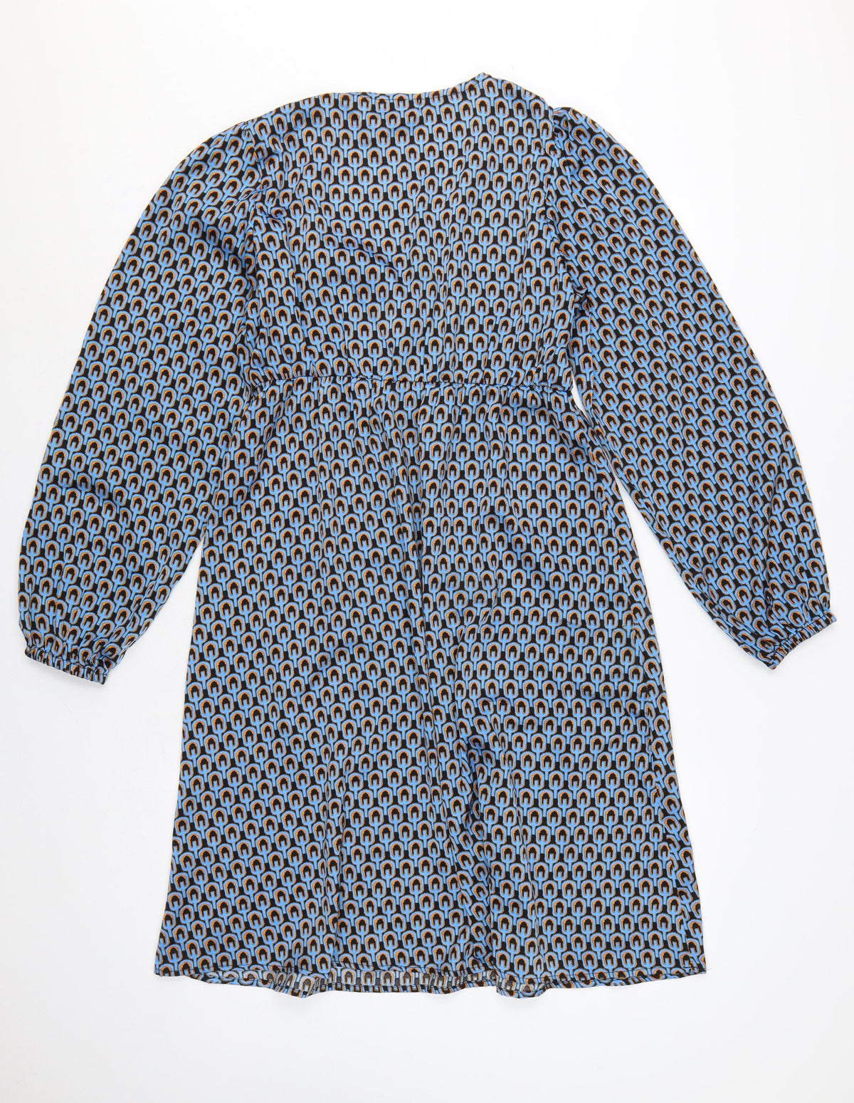 Mamalicious Women Blue S Maternity A-Line Geometric Long Sleeve Dress