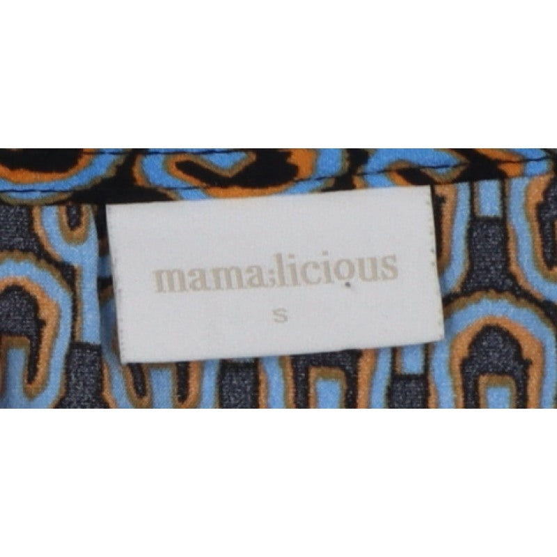 Mamalicious Women Blue S Maternity A-Line Geometric Long Sleeve Dress