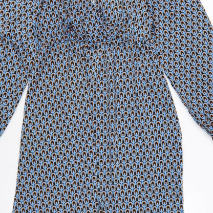 Mamalicious Women Blue S Maternity A-Line Geometric Long Sleeve Dress