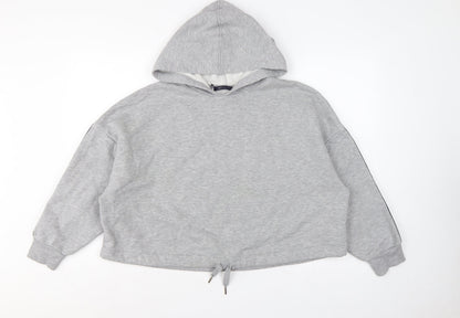 Marks and Spencer Women's Grey UK 14 Hooded Pullover Sweatshirt Stripe