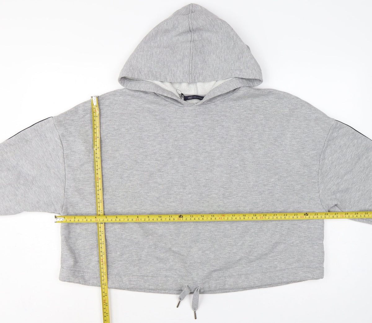 Marks and Spencer Women's Grey UK 14 Hooded Pullover Sweatshirt Stripe