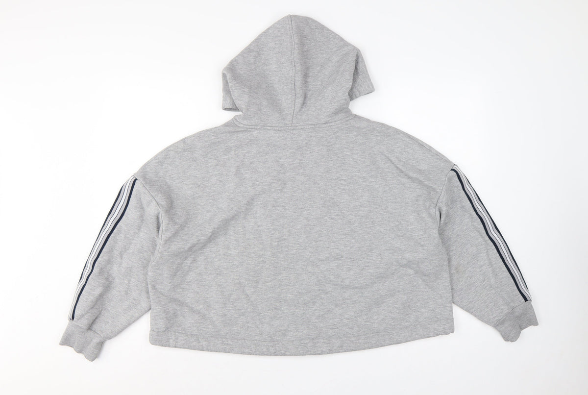 Marks and Spencer Women's Grey UK 14 Hooded Pullover Sweatshirt Stripe