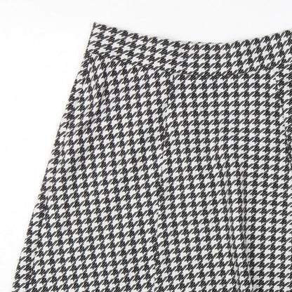 M&S Women Black White Check A-Line Skort UK 18 Knee Length