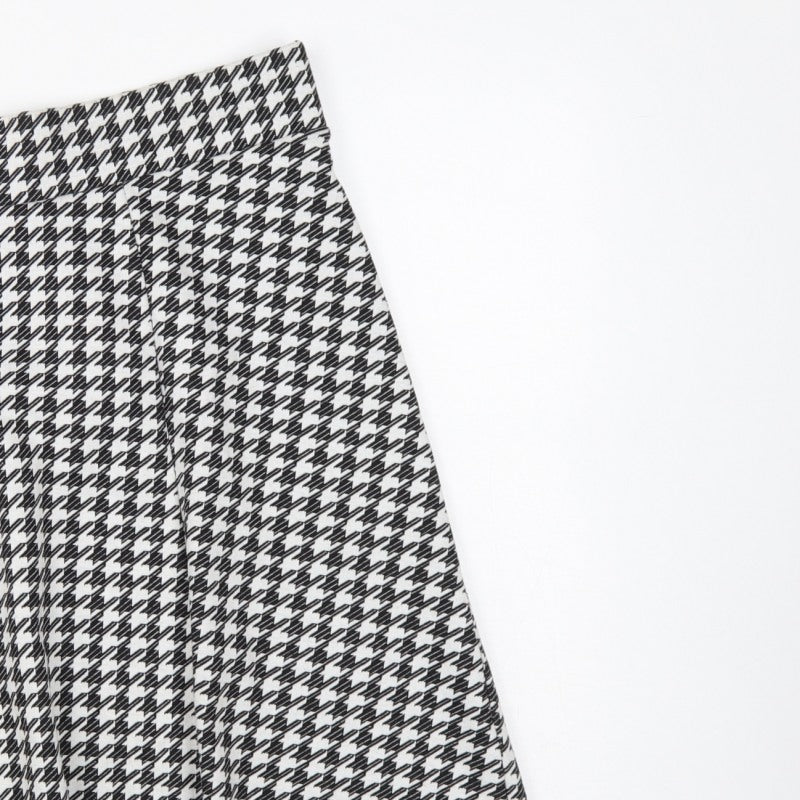 M&S Women Black White Check A-Line Skort UK 18 Knee Length