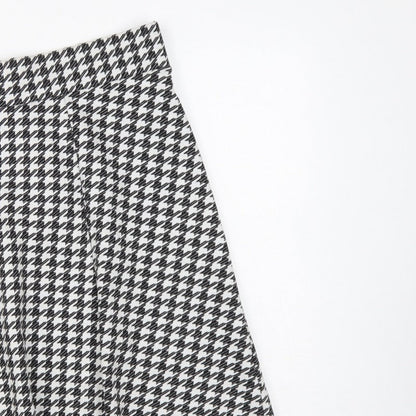 M&S Women Black White Check A-Line Skort UK 18 Knee Length