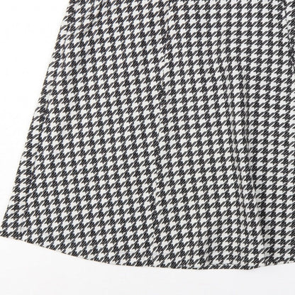M&S Women Black White Check A-Line Skort UK 18 Knee Length