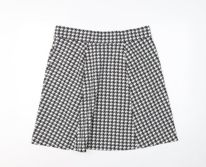 M&S Women Black White Check A-Line Skort UK 18 Knee Length
