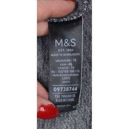 M&S Women Black White Check A-Line Skort UK 18 Knee Length