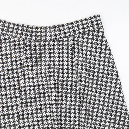 M&S Women Black White Check A-Line Skort UK 18 Knee Length