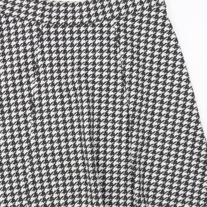 M&S Women Black White Check A-Line Skort UK 18 Knee Length