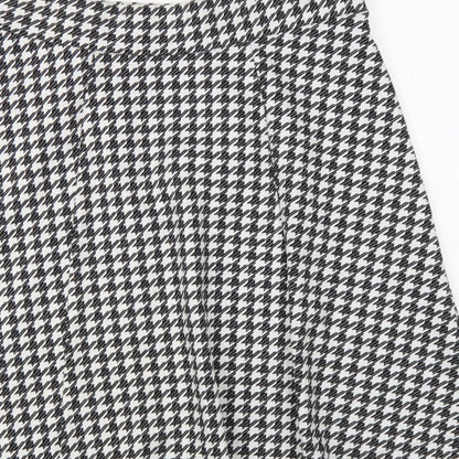 M&S Women Black White Check A-Line Skort UK 18 Knee Length